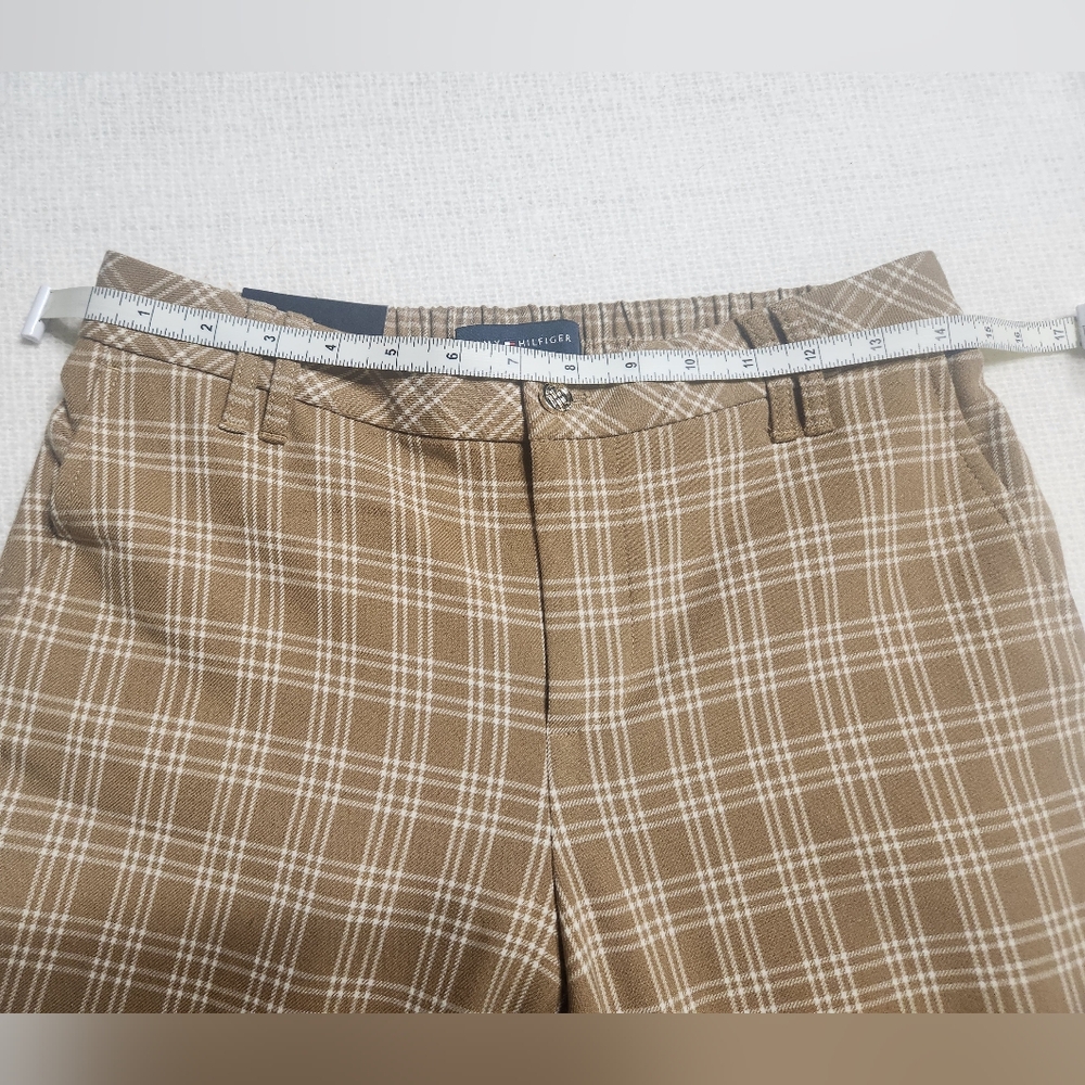 Tommy Hilfiger Brown And White Plaid Berkshire Ankle Womens Pants Size Small - Picture 7 of 8